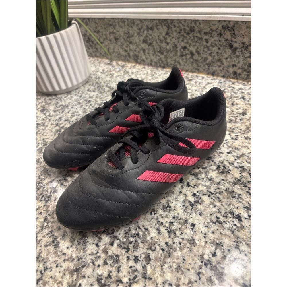 adidas Black Soccer Shoes with Pink Accents